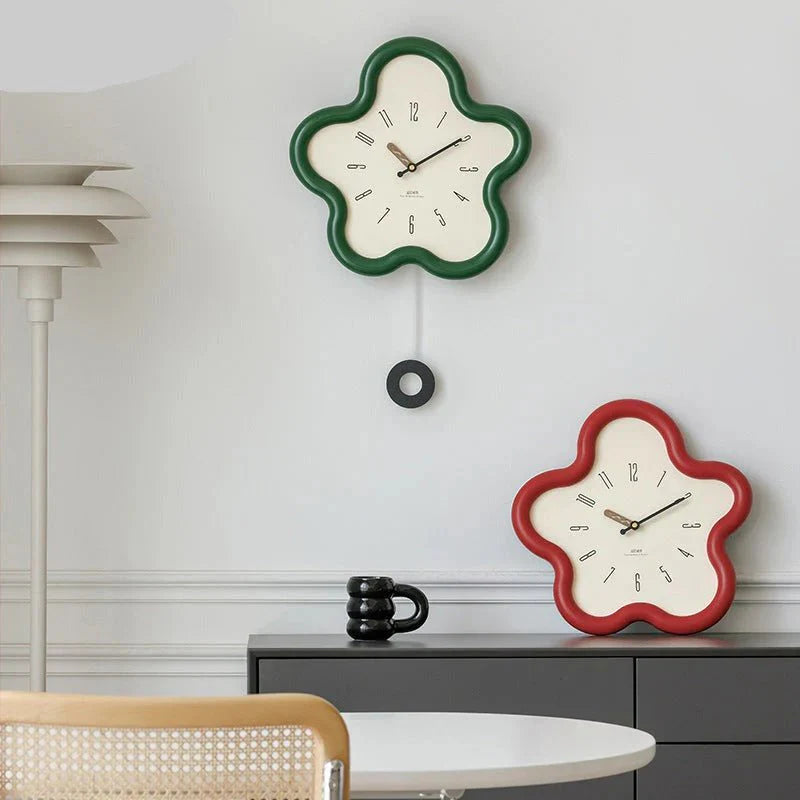 Coastal PetalTime 3D Wall Clock – Flower Design with Silent Movement