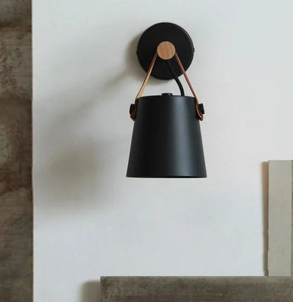 Coastal Bedside LED Wall Light – Leather and Wood Finish