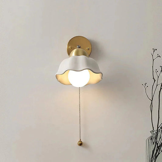 Coastal Ceramic Flower Wall Light – Metal and Ceramic Design