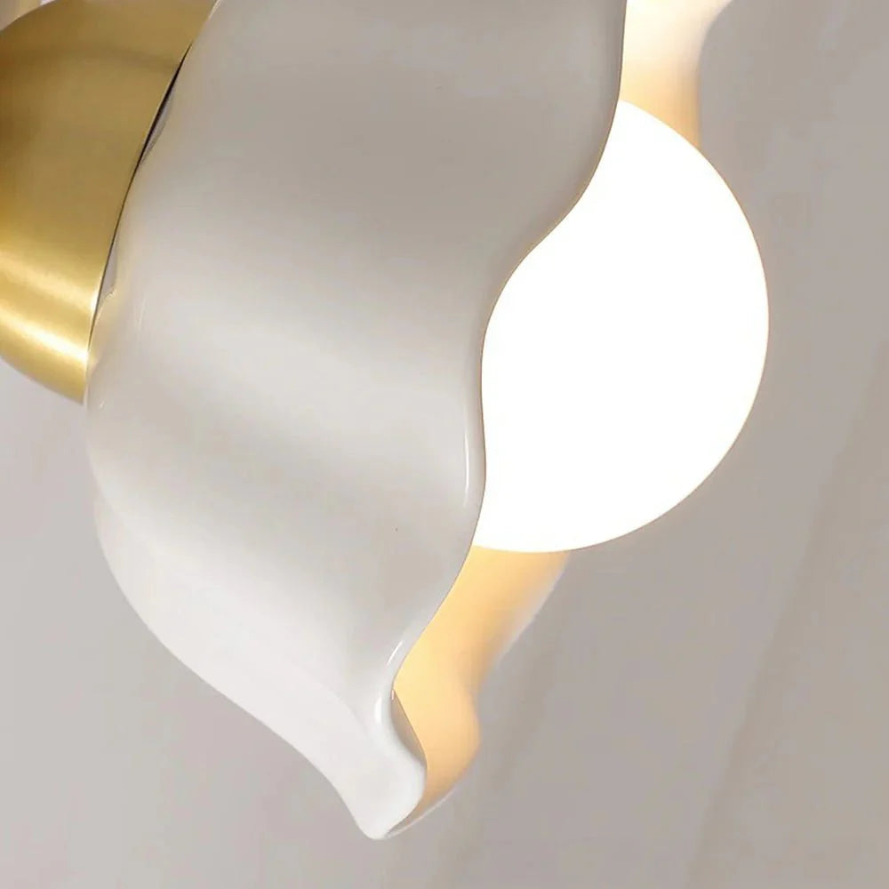 Coastal Ceramic Flower Wall Light – Metal and Ceramic Design