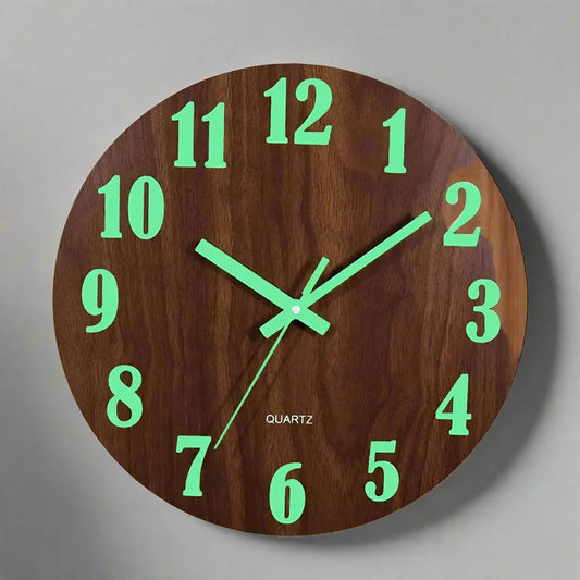 Coastal Luminous Wall Clock – Bamboo & Wood Finish