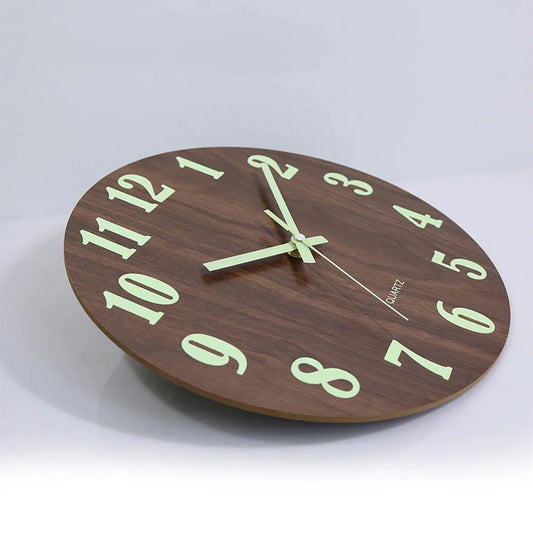 Coastal Luminous Wall Clock – Bamboo & Wood Finish
