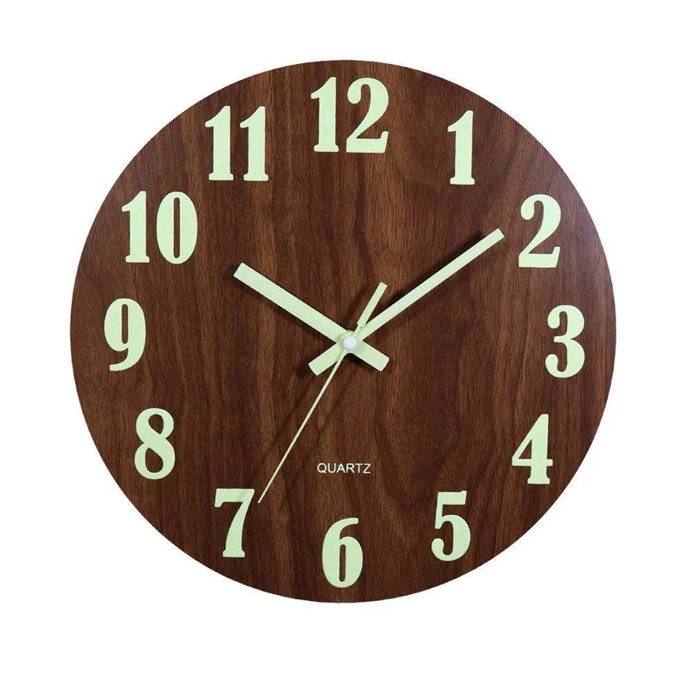 Coastal Luminous Wall Clock – Bamboo & Wood Finish