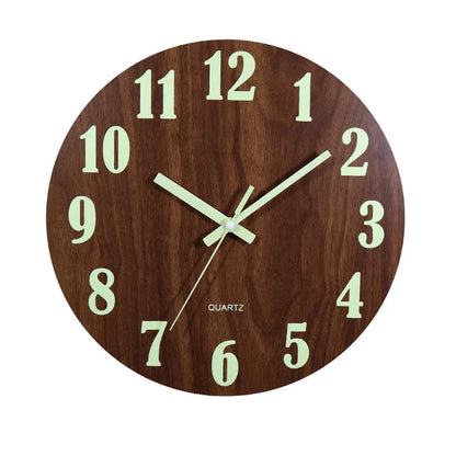 Coastal Luminous Wall Clock – Bamboo & Wood Finish