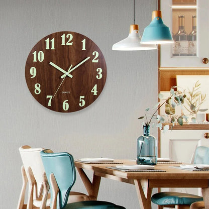 Coastal Luminous Wall Clock – Bamboo & Wood Finish