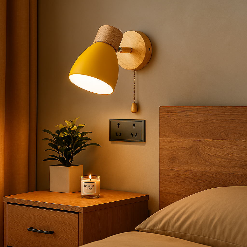 Coastal Nordic Wooden Wall Light