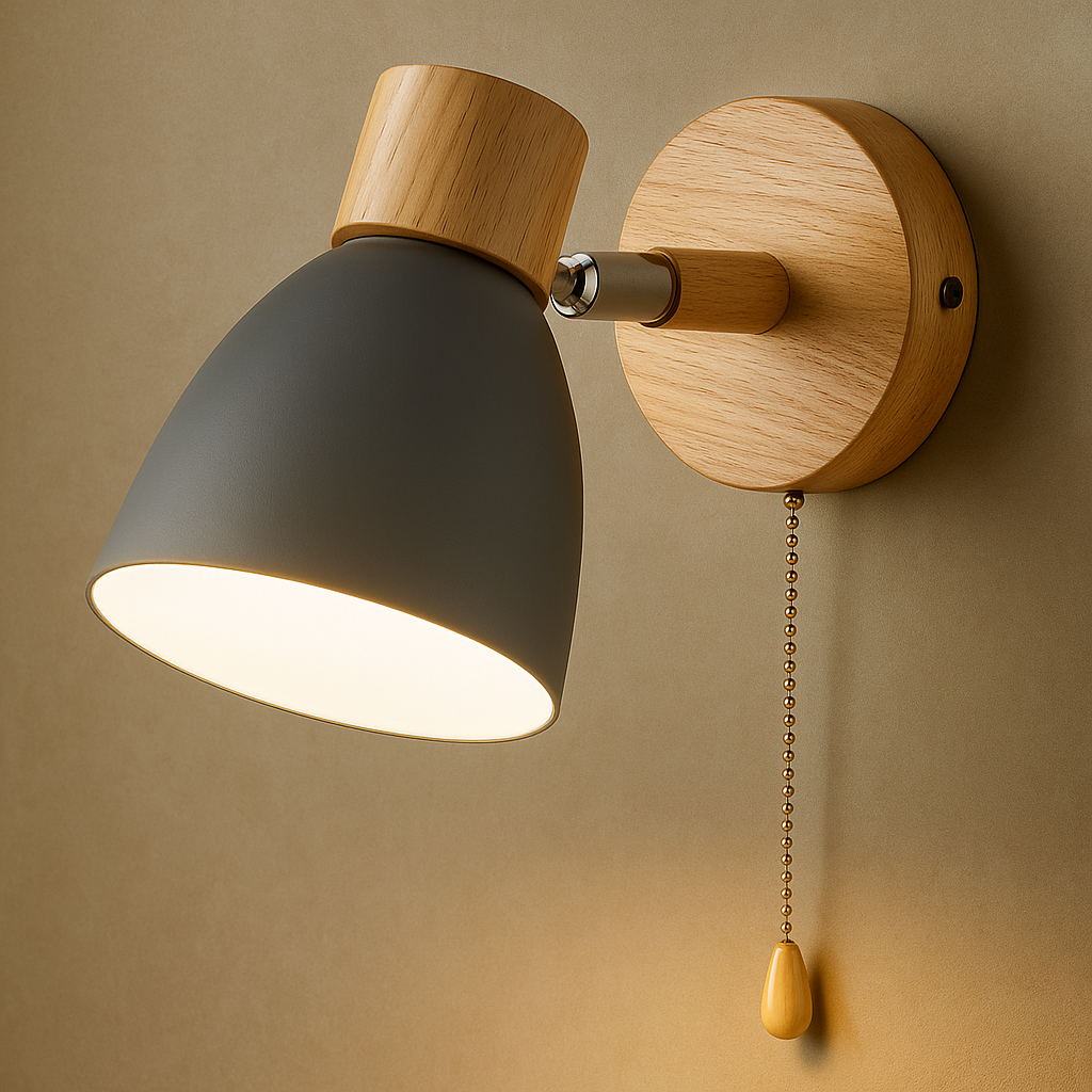 Coastal Nordic Wooden Wall Light