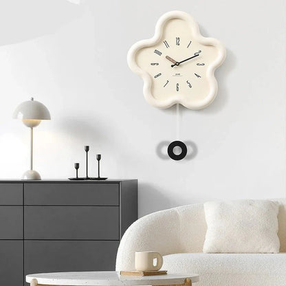 Coastal PetalTime 3D Wall Clock – Flower Design with Silent Movement